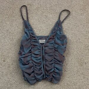 Urban Outfitters Blue Ruched Top